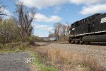 Amtrak 109 takes train 42 through Cove PA, while some engines wait on the siding